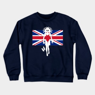 Union Jack Flag girl Crewneck Sweatshirt